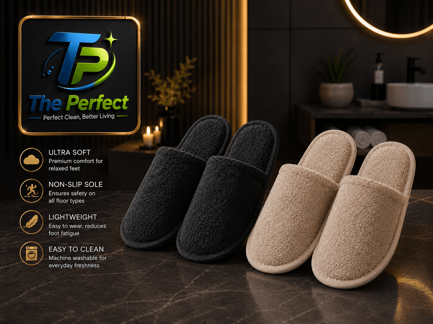 Bath Slippers (Pack of 3 Pairs) — image 3
