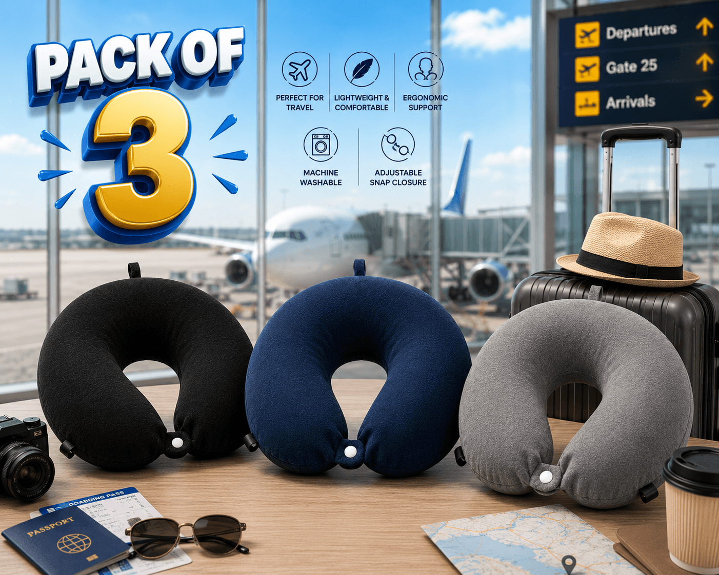 Perfect Neck Pillow (Pack of 3)